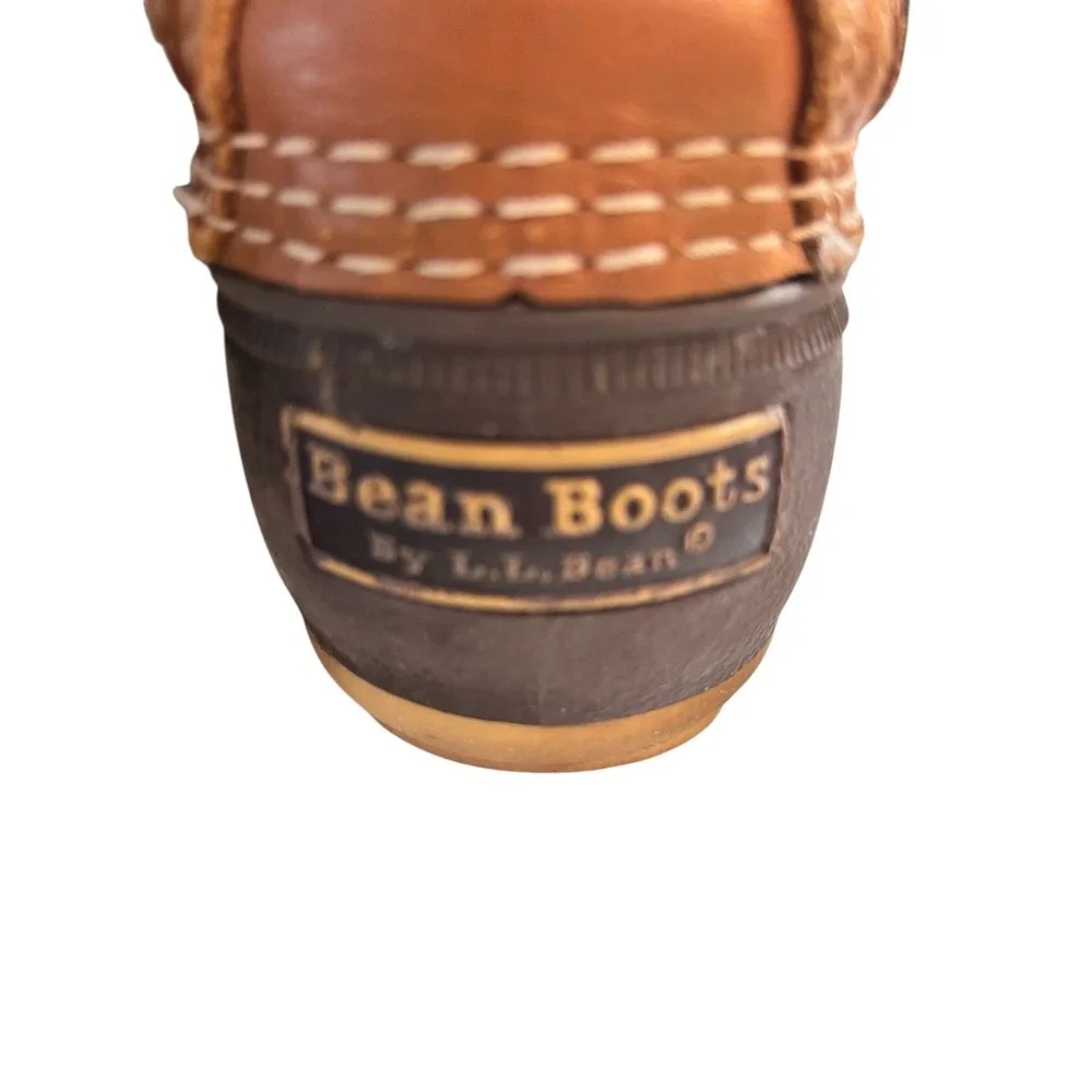 L.L.Bean Duck Boots Womens Size 8 Chain‎ Tread Brown Leather Made in Maine US